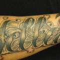 Arm Lettering tattoo by Body Cult