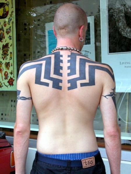 Back Geometric Tattoo by Body Cult