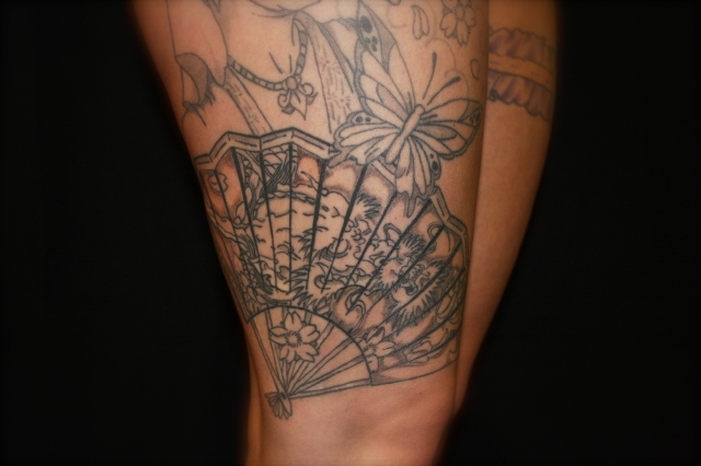 Leg Fan Tattoo by Body Cult