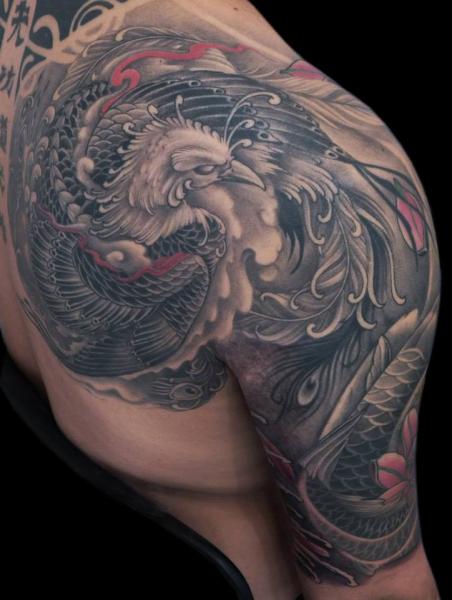 Shoulder Phoenix Tattoo by Nicklas Westin