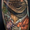 tatuagem Braço Fantasia Crocodilo por Niteowl Tattoo