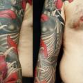 Japanische Buddha Sleeve tattoo von Sebaninho Tattoo