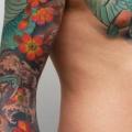รอยสัก หัวไหล่ ญี่ปุ่น มังกร ปิศาจ ปลอกแขน โดย Dalmiro Tattoo