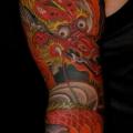รอยสัก ญี่ปุ่น มังกร ปลอกแขน โดย Dalmiro Tattoo