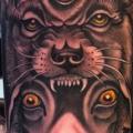 รอยสัก แขน หมาป่า แกะ โดย Dalmiro Tattoo