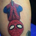 tatuaje Ternero Personaje Spiderman por Alex Heart