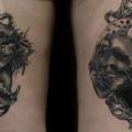 Panther Medallion Thigh tattoo by Proskura Art