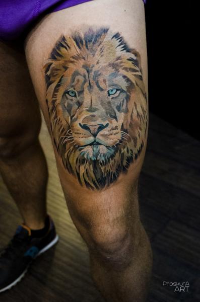 Tatuagem Leão por Proskura Art