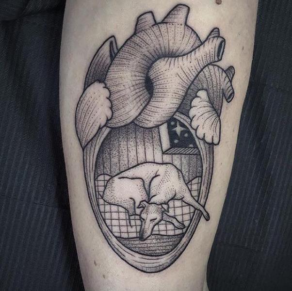 Arm Heart Dog Tattoo by Parliament Tattoo