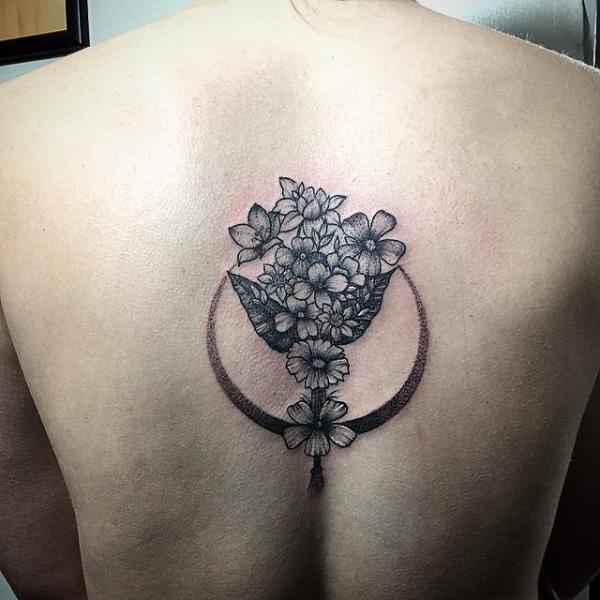 Flower Back Tattoo by Parliament Tattoo