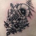 Shoulder Flower tattoo by Parliament Tattoo