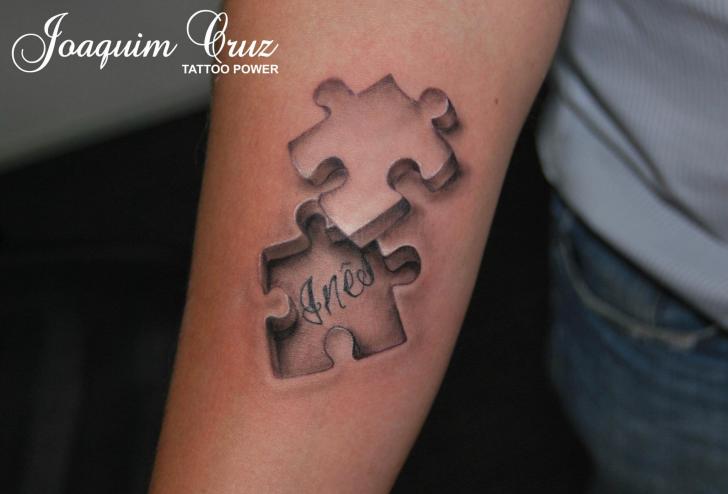 Tatuaggio Braccio Puzzle 3d di Tattoo Power