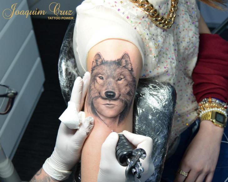 Arm Wolf Woman Tattoo by Tattoo Power