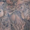 รอยสัก ญี่ปุ่น หลัง มังกร เกอิชา โดย Tattoo Power