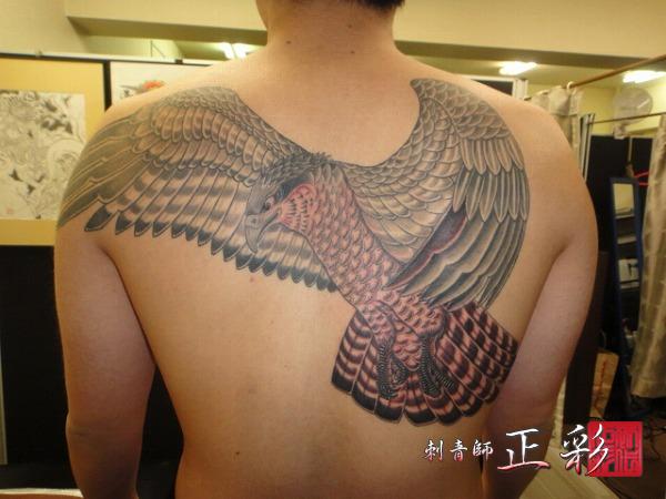 Back Eagle Tattoo by Wabori