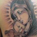tatuaż Plecy Religijny Madonna przez Wabori