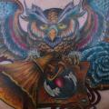 Chest Owl tattoo by Freibeuter Tattoo