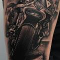 Shoulder Realistic Motorcycle tattoo by El Loco Tattoo Lounge