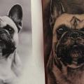 Realistic Dog Thigh tattoo by El Loco Tattoo Lounge