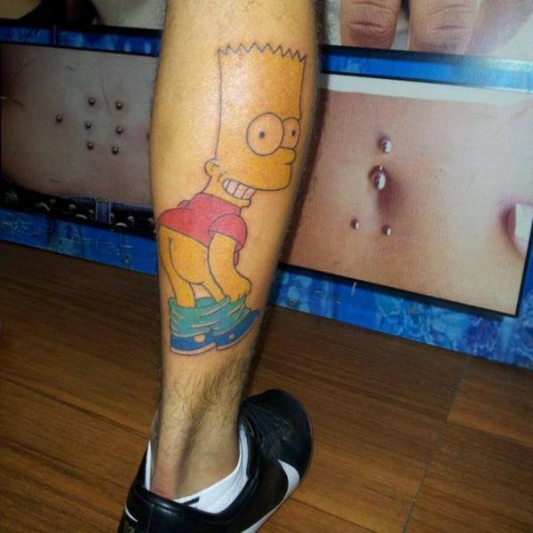 Bein Simpson Bart Tattoo von Hannibal Uriona