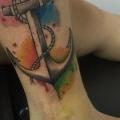 Leg Anchor Water Color tattoo by Hannibal Uriona