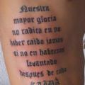 Side Lettering tattoo by Hannibal Uriona