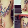 Side Phoenix Water Color tattoo by Hannibal Uriona