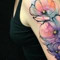 Arm Flower Water Color tattoo by The Raw Canvas