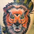 Arm New School Lion tattoo by Solid Heart Tattoo