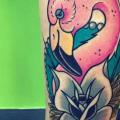 Leg Flamingo tattoo by Solid Heart Tattoo