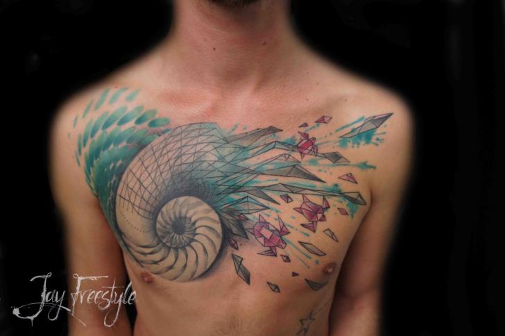 Chest Shell Tattoo by Jay Freestyle