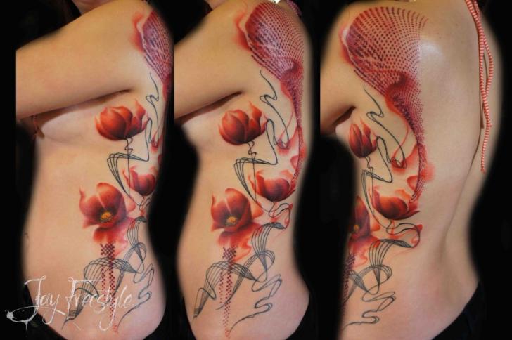 Tatuagem Flor Lado por Jay Freestyle