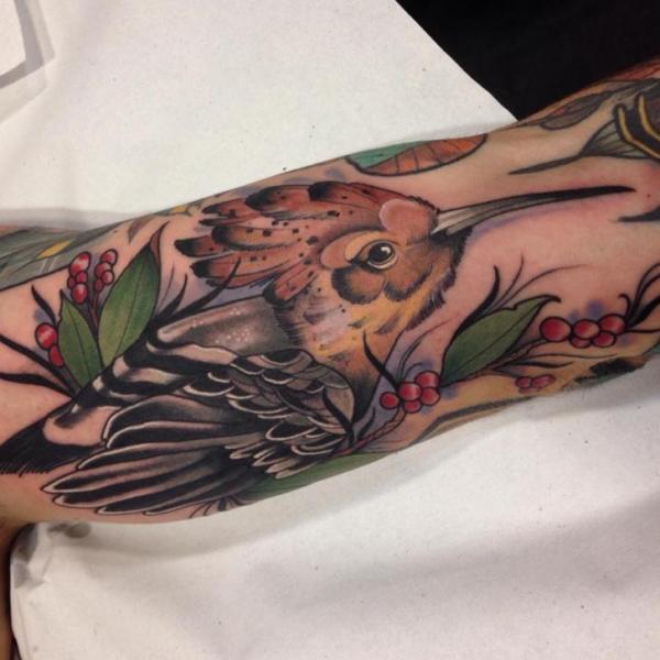 Arm New School Bird Tattoo by Blessed Tattoo