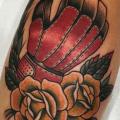 New School Calf Flower Boxe tattoo by Blessed Tattoo