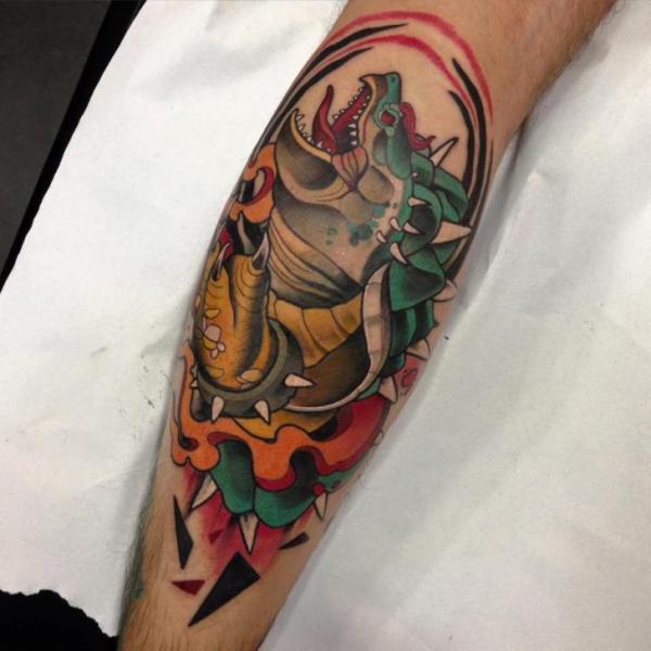 Calf Turtle Tattoo by Blessed Tattoo