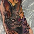 tatuaggio Piede Pipistrello di Blessed Tattoo