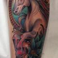 New School Leg Horse tattoo by Blessed Tattoo