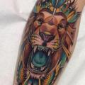 Leg Lion Arrow tattoo by Blessed Tattoo