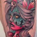 Women Thigh tattoo by Blessed Tattoo
