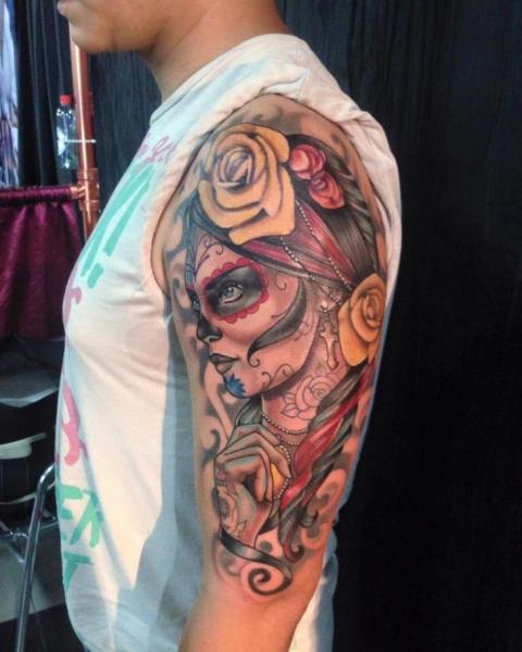 Shoulder Arm Gypsy Tattoo by Fontecha Iron
