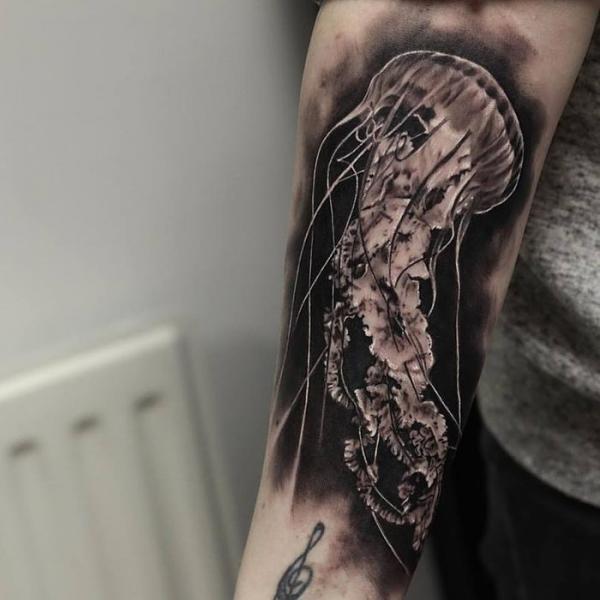 Arm Jellyfish Tattoo by PXA Body Art