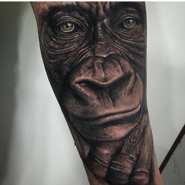 Arm Realistische Gorilla Tier Tattoo von PXA Body Art