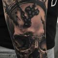 Arm Clock Skull tattoo by PXA Body Art