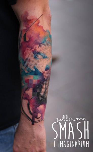 Arm Water Color Tattoo by Imaginarium Tatouage