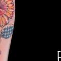 Calf Flower Water Color tattoo by Imaginarium Tatouage