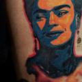 Portrait Thigh Frida Kahlo tattoo by Imaginarium Tatouage