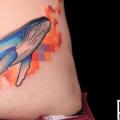 tatuaggio Fianco Pancia Balena Acquarello di Imaginarium Tatouage
