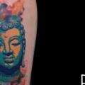 Buddha Religious Thigh tattoo by Imaginarium Tatouage