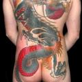 Japanese Back Dragon Butt tattoo by Leu Family Iron