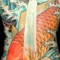Japanische Rücken Karpfen Koi tattoo von Leu Family Iron